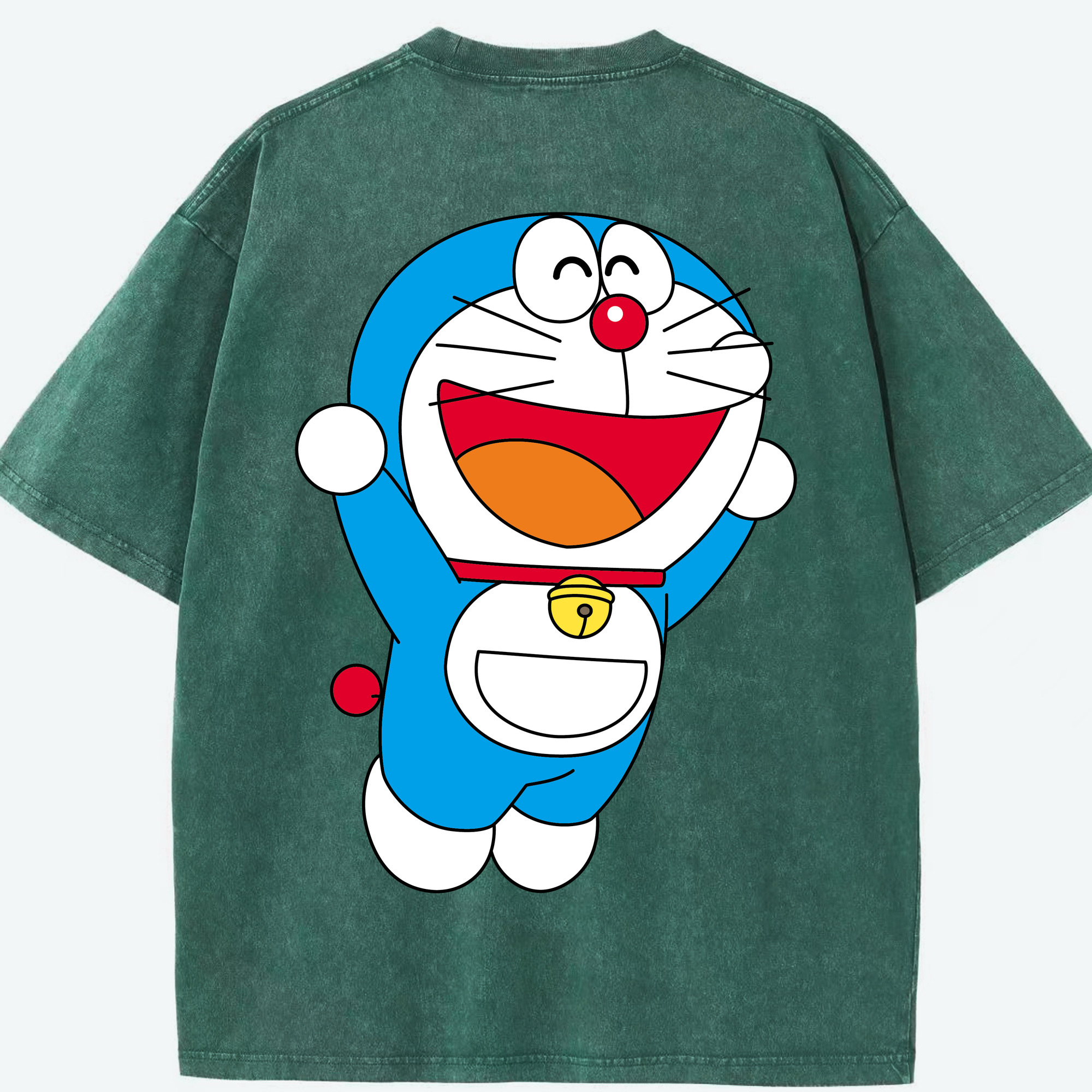 （画像用） ドラえもん Doraemon 綿100% ヴィンテージ風 半袖Tシャツ（背面プリント）